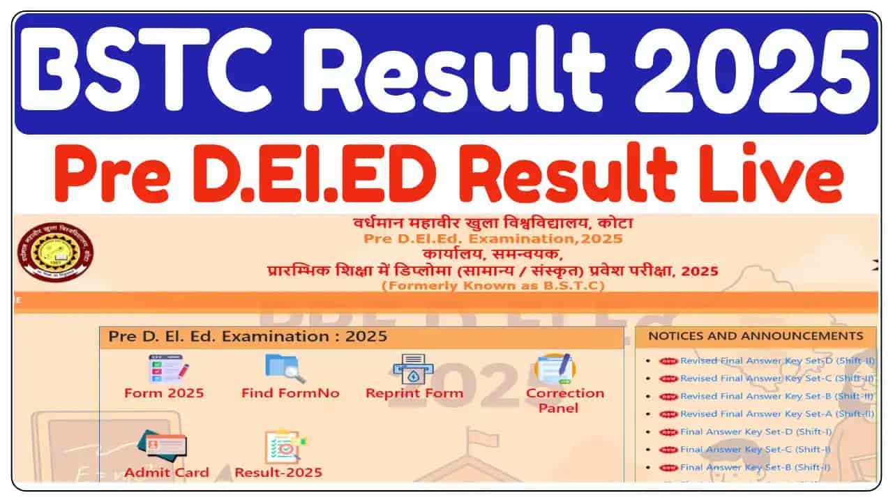 Rajasthan BSTC Result 2025