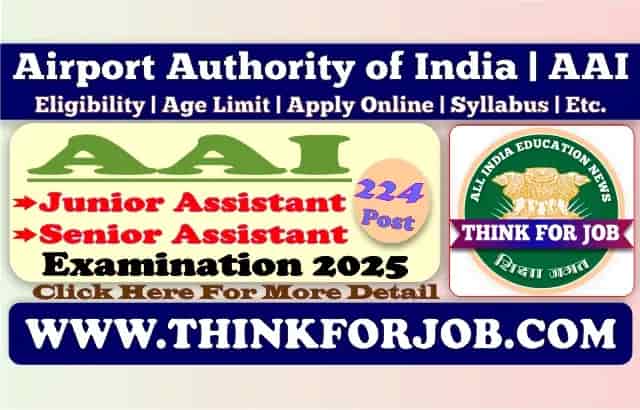  AAI Junior Assistant and Senior Assistant Online Form 2025