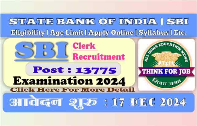  State Bank of India SBI Clerk Online Form 2024 | 13735 Post