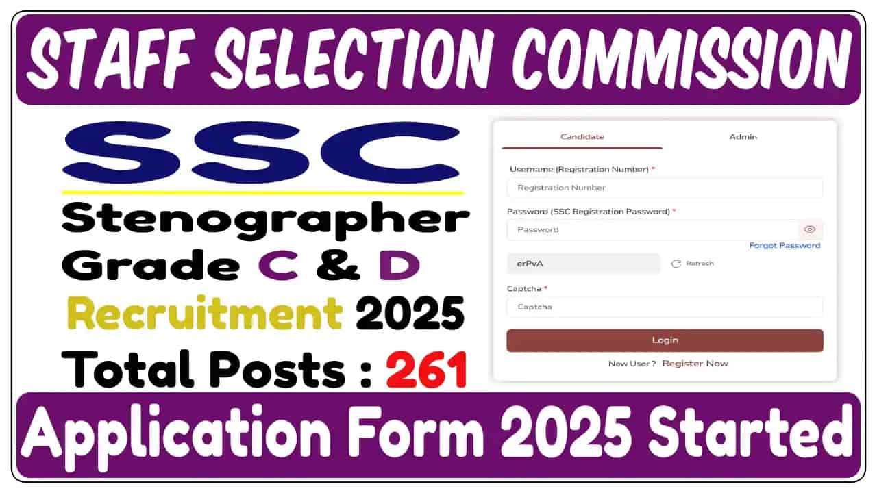 SSC Stenographer Grade C & D 2025: Notification Out, Apply now