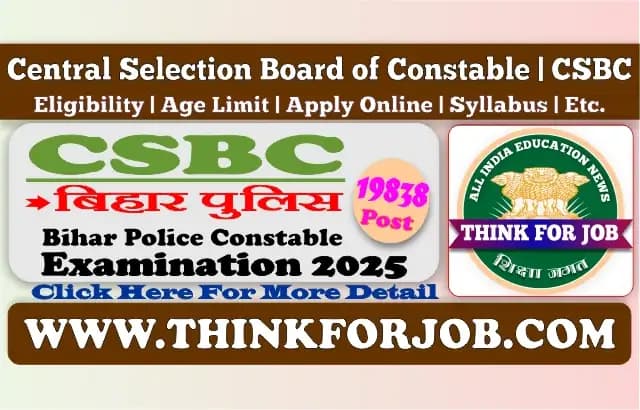 Bihar Police Recruitment CSBC Online Form For 19,838 Posts