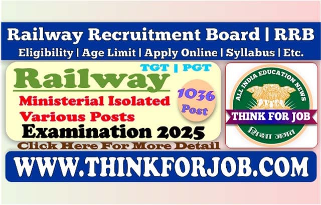 Railway RRB Ministerial and Isolated Post Online Form 2025