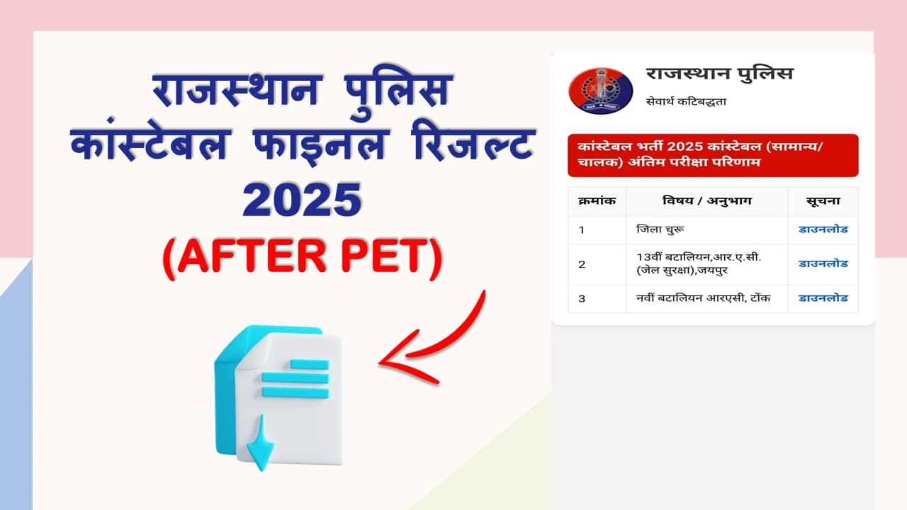 Rajasthan Police Constable Final Result 2025