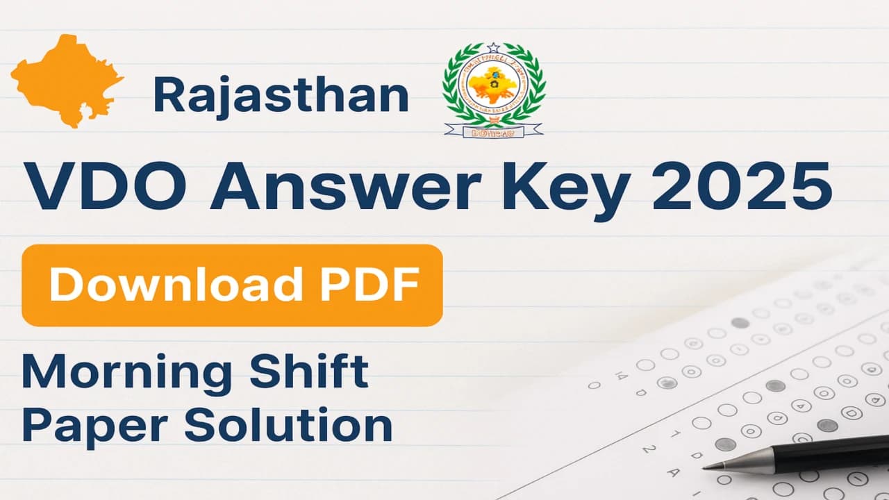 Rajasthan VDO Answer Key 2025 PDF Download | RSMSSB Village Development Officer Paper Solution