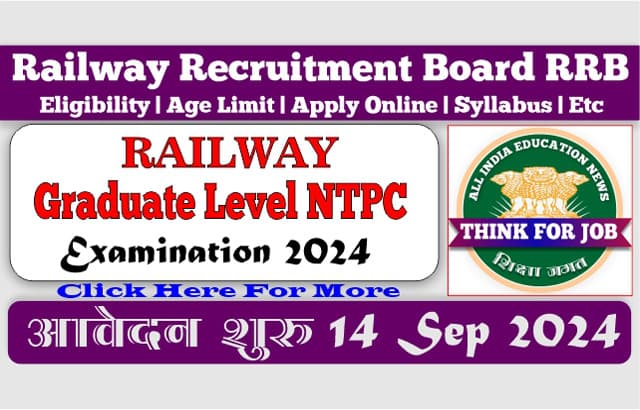 RRB NTPC Graduate Level Online Form 2024