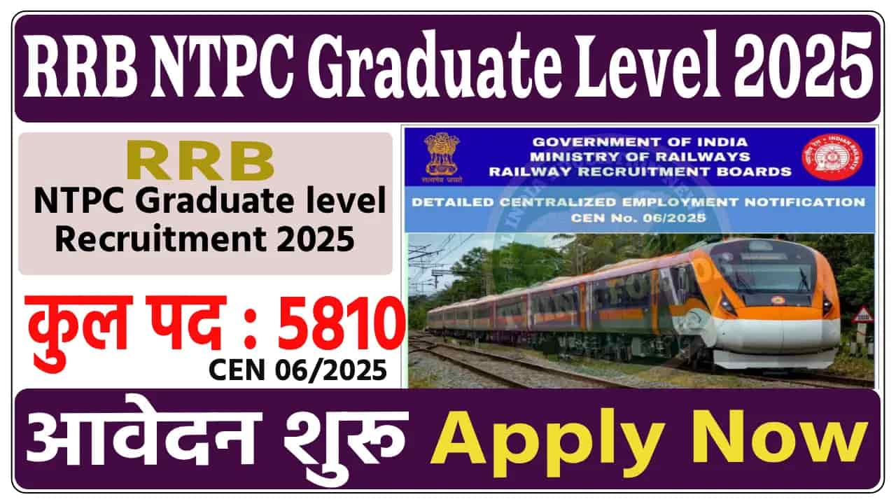RRB NTPC Recruitment 2025 Apply Online | 5810 Graduate Posts – Notification Out