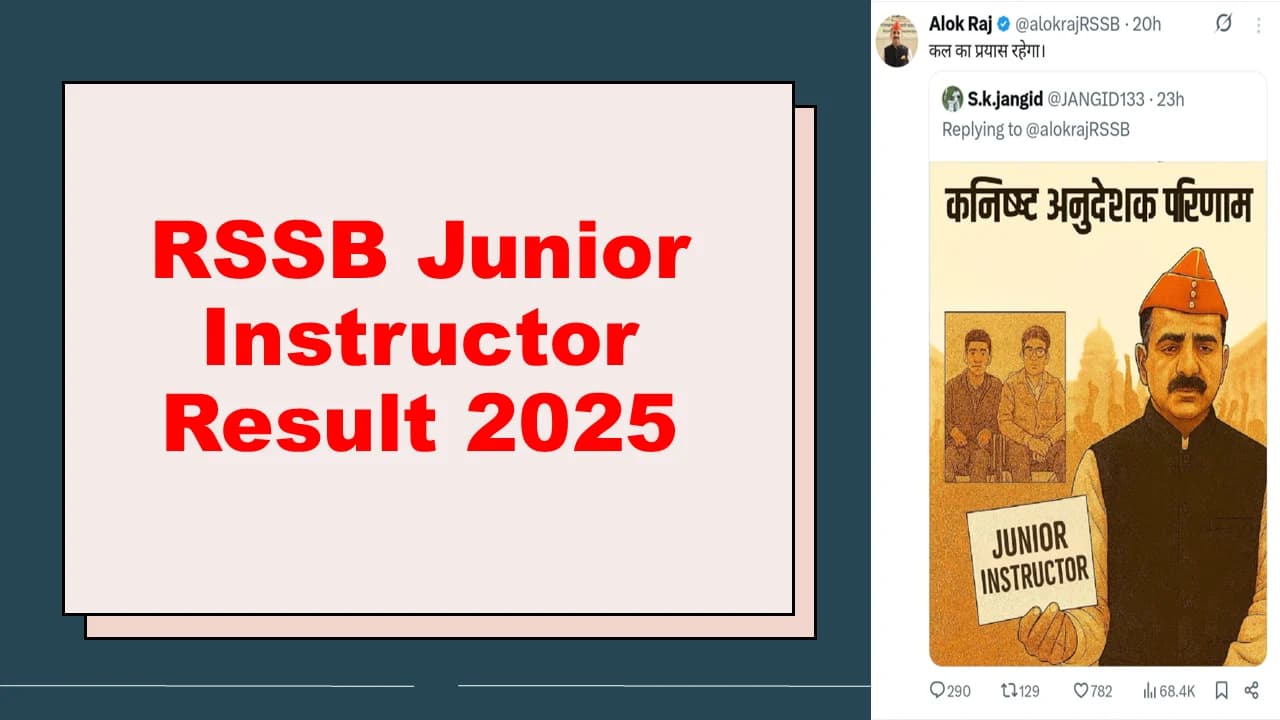 RSSB Junior Instructor Result 2025 Hero Image