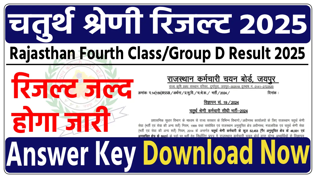 Rajasthan Group D Result 2025
